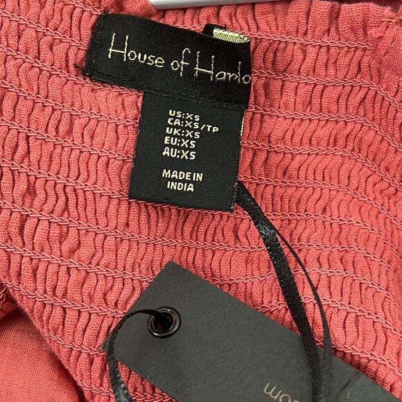 HOUSE of Harlow 1960 Flounce Hem Eyelet A-Line Midi Sundress Salmon Pink NWT - Picture 4 of 5